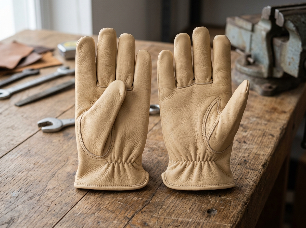 Grain Cowhide & Goatskin Driver Gloves
