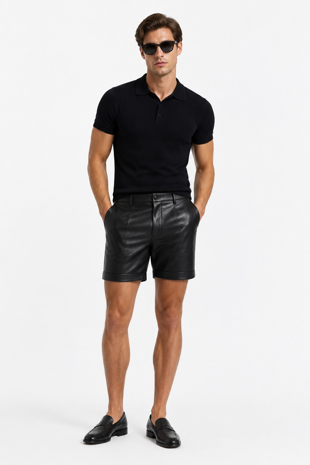 Tailored Leather Shorts